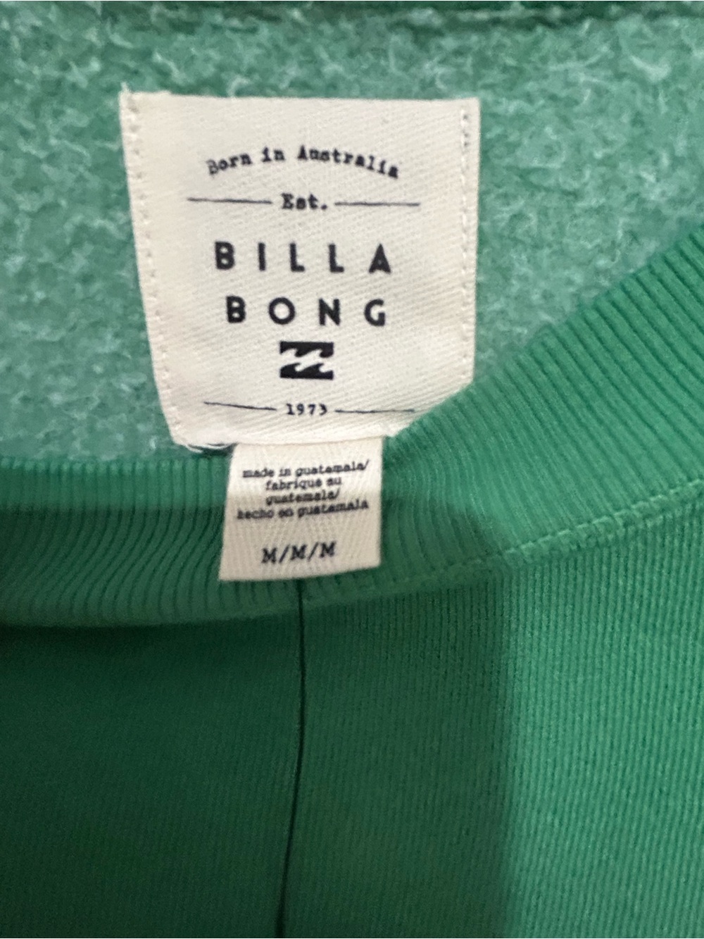 NWT Billabong Women’s Oversized Green Graphic Ride In Crewneck Sweatshirt - Picture 3 of 14